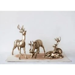 Hello Honey® 13" Decorative Gold Bowing Deer Figurine -Northlight Sale Store D758801S 2