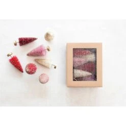 Hello Honey® Multicolor Sisal Bottle Brush Trees With Glitter & Gold Wood Base Set -Northlight Sale Store D758808S 2