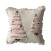 Hello Honey® Natural & Red Embroidered Trees Pillow