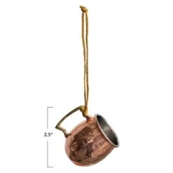 Hello Honey® 2.5" Copper Finish Hammered Stainless Steel Mule Mug Ornament -Northlight Sale Store D758827S 5