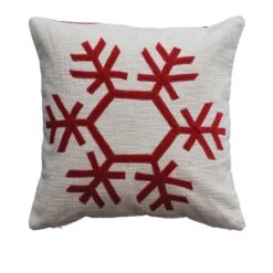 Hello Honey® Cream & Red Embroidered Snowflake Pillow -Northlight Sale Store D758828S 1 1