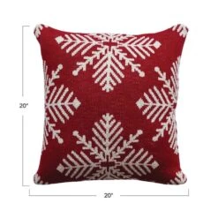 Hello Honey® Red & White Snowflake Pillow -Northlight Sale Store D758830S 3