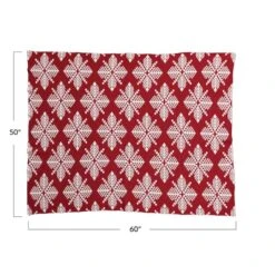 Hello Honey® Red & White Snowflake Two-Sided Cotton Knit Slub Throw -Northlight Sale Store D758831S 4