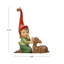 Hello Honey® 5.75" Elf With Fawn & Jingle Bell -Northlight Sale Store D758832S 3
