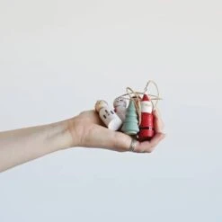 Hello Honey® Hand-Painted Pine Wood Christmas Ornaments Set -Northlight Sale Store D758834S 2