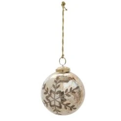 Hello Honey® 4" Antique Copper Etched Snowflake Glass Ball Ornament 4 Hello Honey® 4" Antique Copper Etched Snowflake Glass Ball Ornament -Northlight Sale Store D758842S 1 1