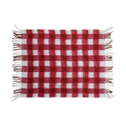 Hello Honey® Red & White Plaid Woven Acrylic Throw With Fringe -Northlight Sale Store D758850S 3