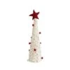 Hello Honey® 16" Red & Cream Handmade Wool Felt Applique Tree With Star & Pom Poms