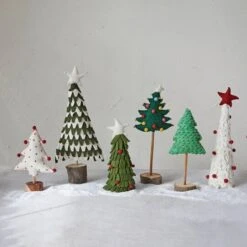 Hello Honey® 11.5" Handmade Wool Felt Tree With Star & Pom Poms -Northlight Sale Store D758853S 2