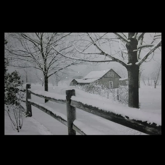 Northlight Snowy Winter Cabin Fiber Optic Lighted Canvas Wall Art 4 Northlight Snowy Winter Cabin Fiber Optic Lighted Canvas Wall Art - Image 4