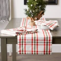 DII® Nutcracker Plaid Tablecloth -Northlight Sale Store M20014651 2
